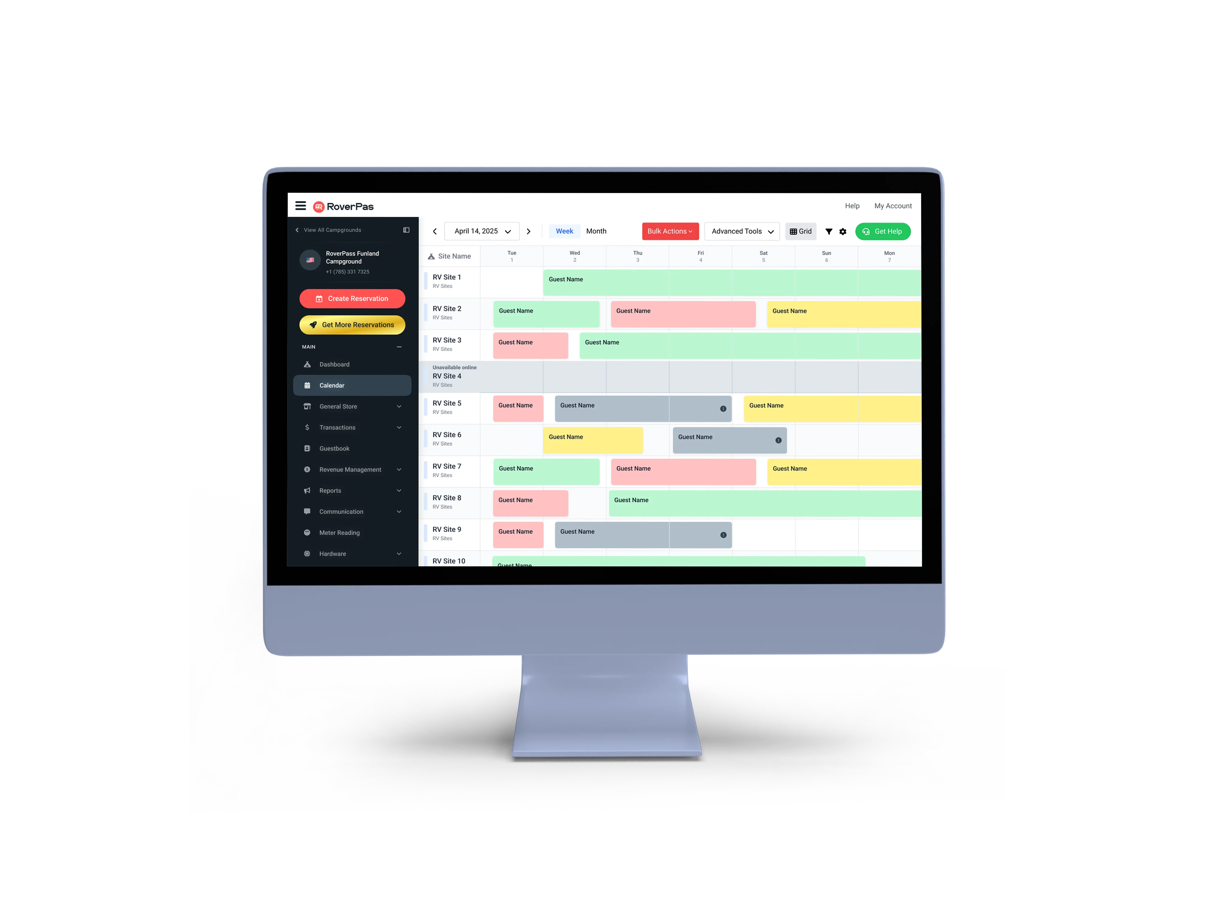 RoverPass reservation calendar